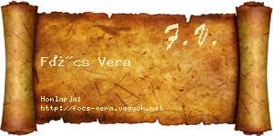 Föcs Vera névjegykártya